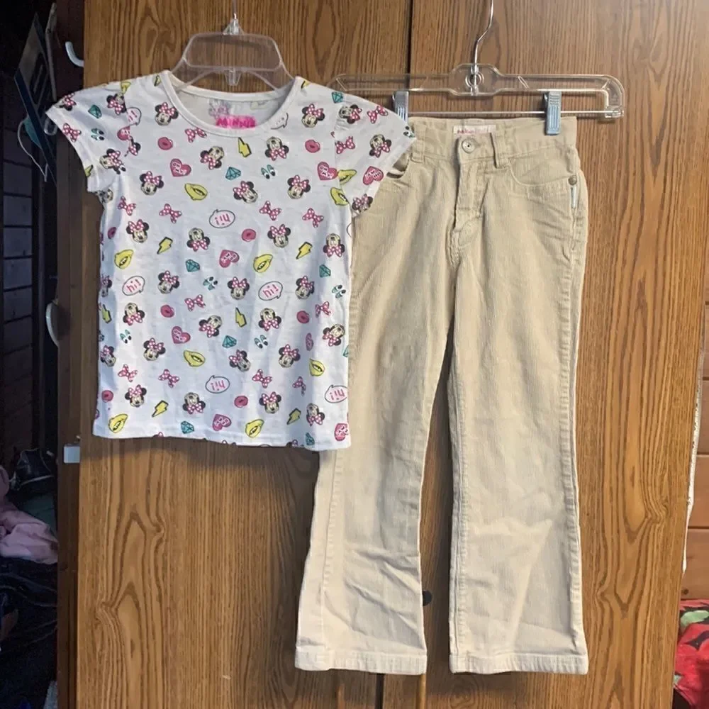 🔥5/20🔥 Oshkosh corduroy pants/ Disney Top Sz 5/6